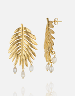 Load image into Gallery viewer, Leafs Meet Pearls Earring