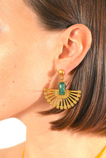 Load image into Gallery viewer, Radiant Ruby Fan Earrings