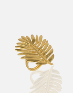 Load image into Gallery viewer, Leafs Adjustable Ring in 24k gold plate over nickel-free brass.