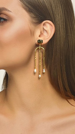 Load image into Gallery viewer, Night Elegance Pearl Earrings