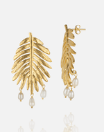 Cargue la imagen en el visor de la galería, Leafs Meet Pearls Earring - Aquadan.co