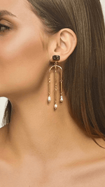 Load image into Gallery viewer, Night Elegance Pearl Earrings - Aquadan.co