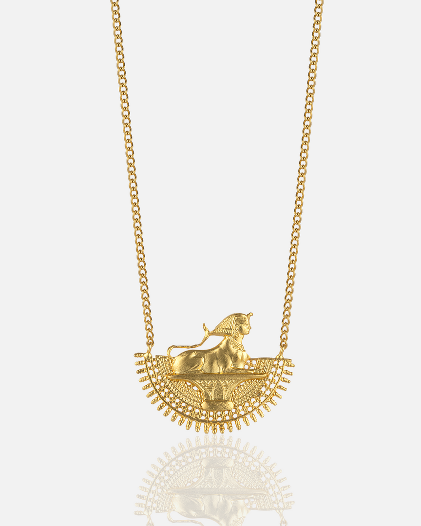 Collar colgante de sphinx dorado