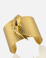 Gold Fish Cuff in 24k gold plated nickel-free brass jewelry.