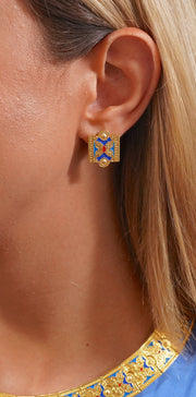 Royal Princess Flower Earrings Enamel