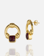Cargue la imagen en el visor de la galería, ER01152 gold-plated earrings with Roman-inspired design by Aquadan.co
