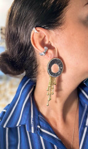 O Drop Earring with Crystals