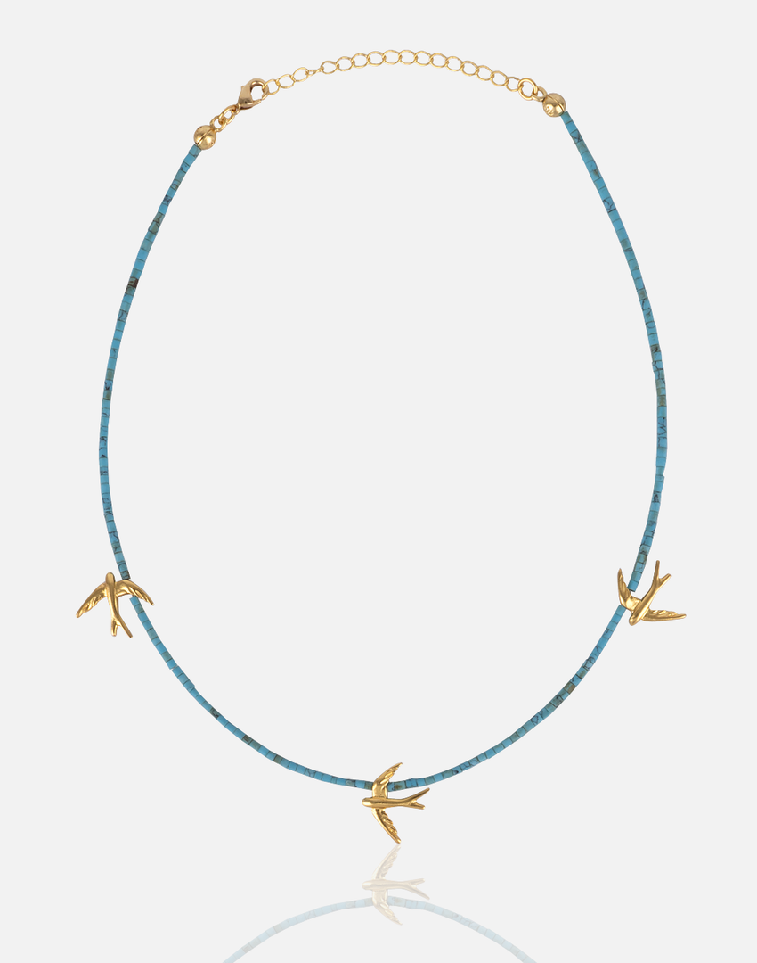 Collar de golondrina dorada