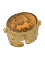Cargue la imagen en el visor de la galería, Handcrafted Aquadan.co RG00204 ring in 24K gold plated brass inspired by Hellenistic, Roman, and Greek mythologies.
