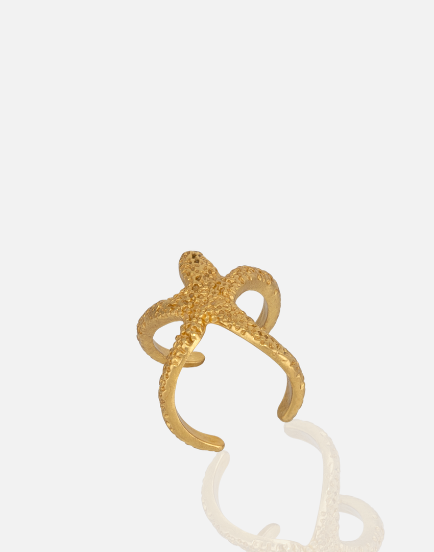 24K gold plated adjustable ring RG00287 inspired by ancient mythologies.