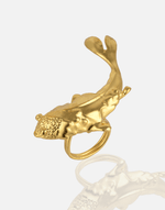 Cargue la imagen en el visor de la galería, Big Gold Koi Fish Statement Ring - Aquadan.co