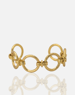 Load image into Gallery viewer, Linked Circles Bracelet with Hellenistic design, elegant gold accessory BR00159.
