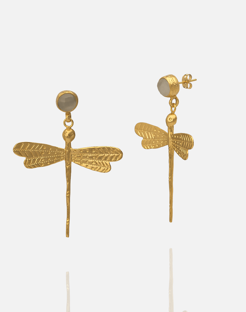 DragonFly with Natural Stones Earring - Aquadan.co
