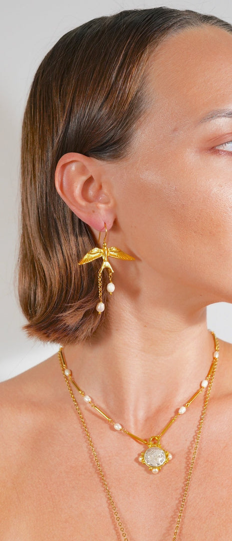 Flying Pearl Earrings - Aquadan.co