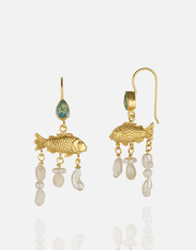 Golden Ocean Drop Earrings - Aquadan.co