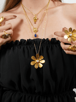 Cargue la imagen en el visor de la galería, Golden Orchid Blossom Necklace - Aquadan.co