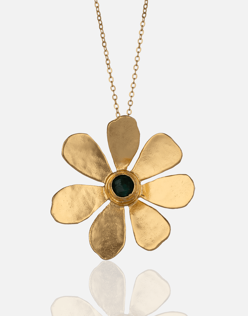 Golden Orchid Blossom Necklace - Aquadan.co