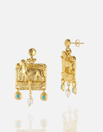 Cargue la imagen en el visor de la galería, Golden Sphinx Elegance Earrings - Aquadan.co