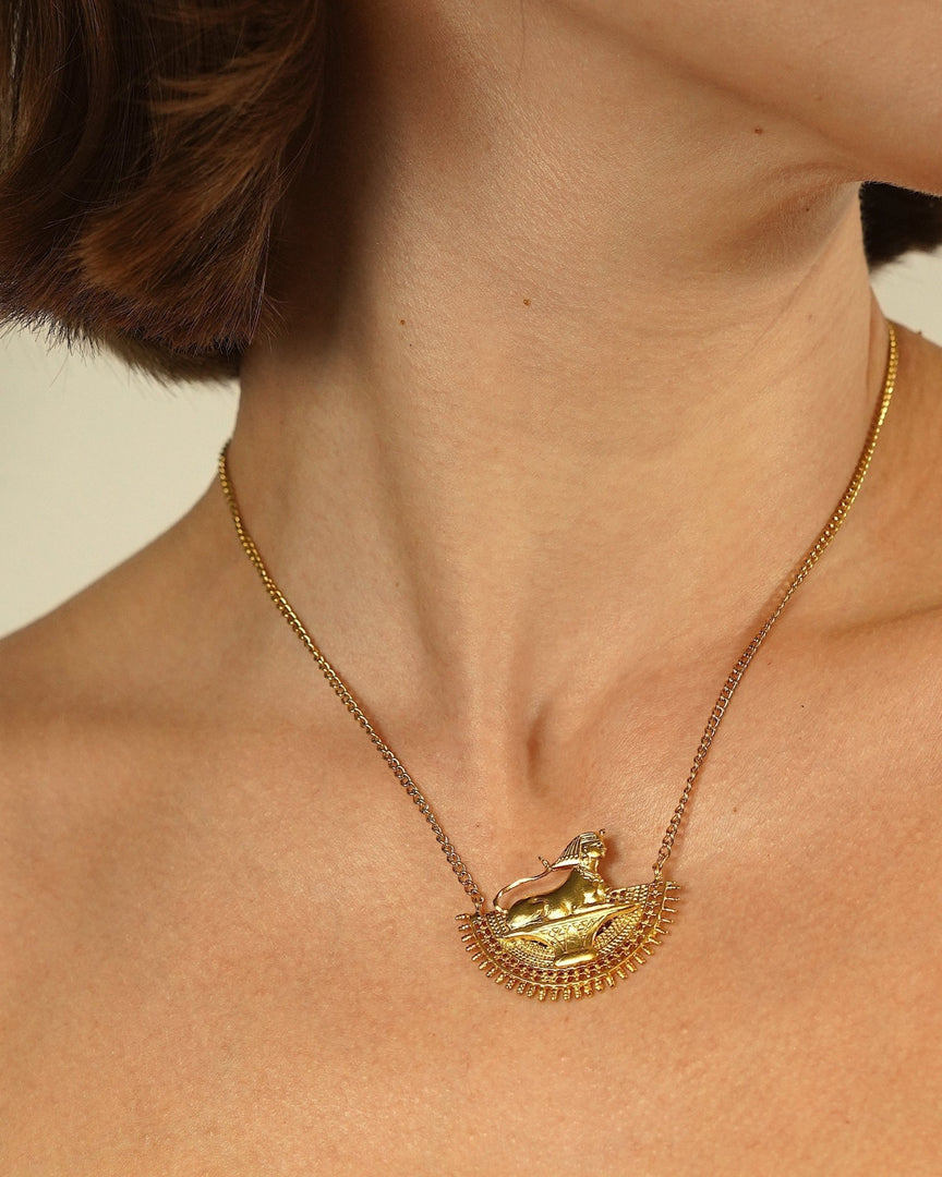 Golden Sphinx Pendant Necklace - Aquadan.co