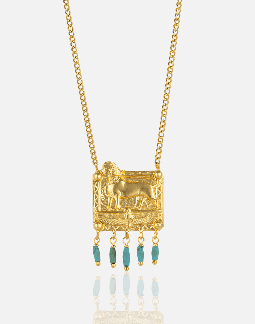Golden Sphinx Turquoise Necklace - Aquadan.co