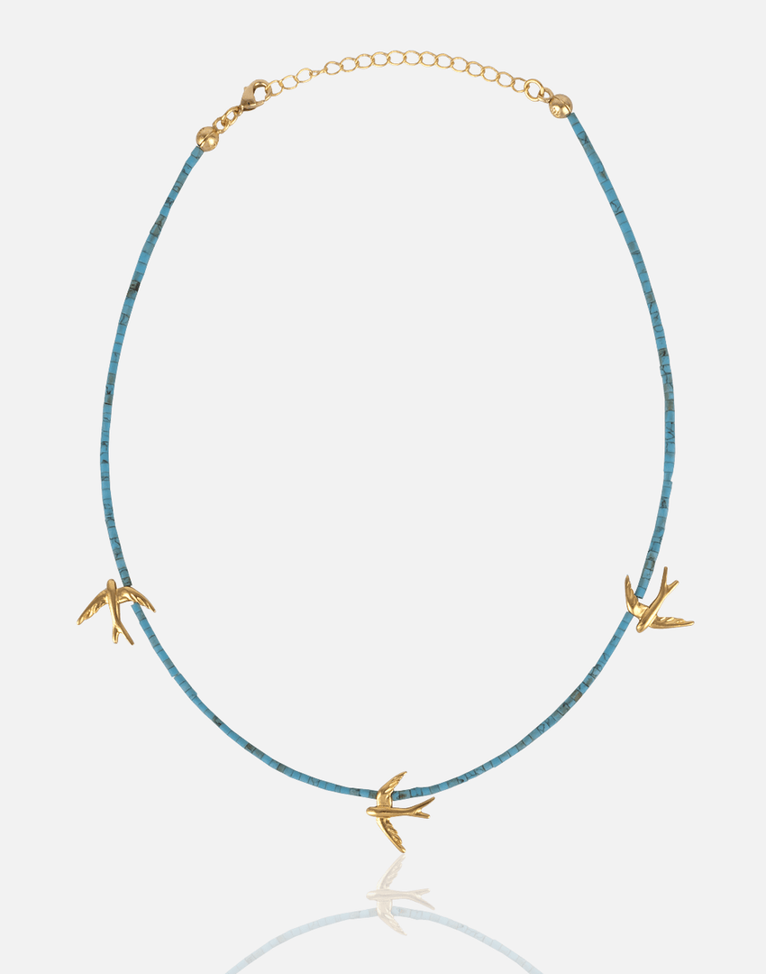 Golden Swallow Necklace - Aquadan.co