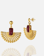 Radiant Ruby Fan Earrings - Aquadan.co