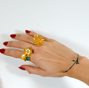 Anillo ajustable de flores